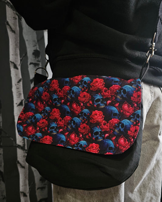 Blue skull floral Bag 